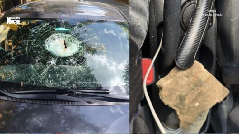 ¿Volvieron los ataques con piedra en Medellín? A un vehículo le lanzaron un objeto contundente y dejaron herido al copiloto