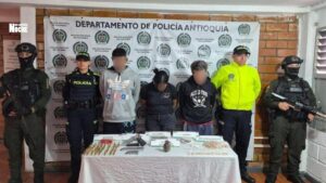 Golpe a ‘Carne Rancia’ en Salgar: capturan a tres presuntos integrantes con armas, granada y drogas