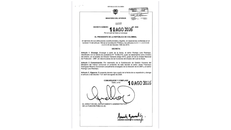 Rodrigo Lara asumirá también la dirección de la UNP