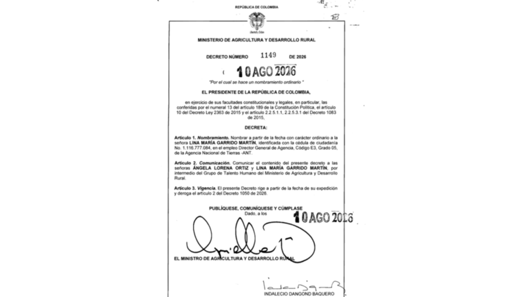 Lina Garrido, exrepresentante de Cambio Radical, llega a la dirección de la Agencia Nacional de Tierras