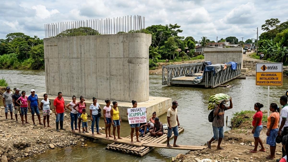 Gobernación de Antioquia reclama al Invías por retraso en la instalación del puente sobre el río San Juan