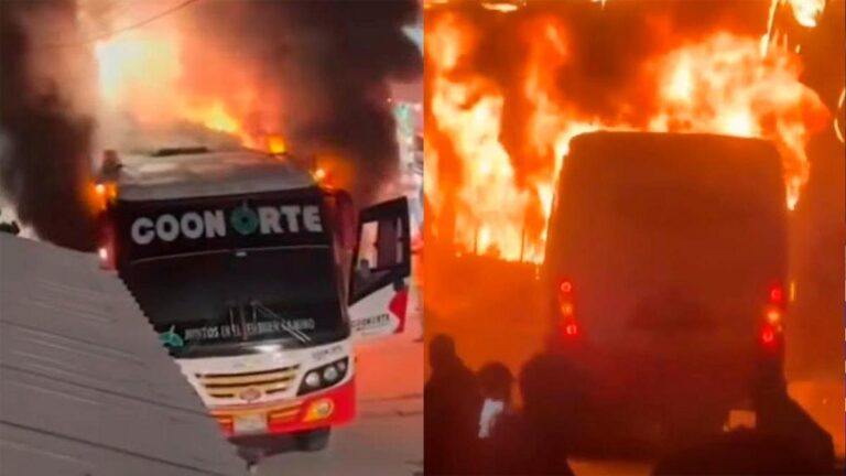Tensión en San Carlos: bus de servicio público fue consumido por las llamas