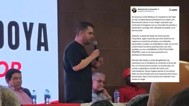 Julián Bedoya reapareció y dijo que es “de gobierno”, pero De la Espriella le cerró la puerta