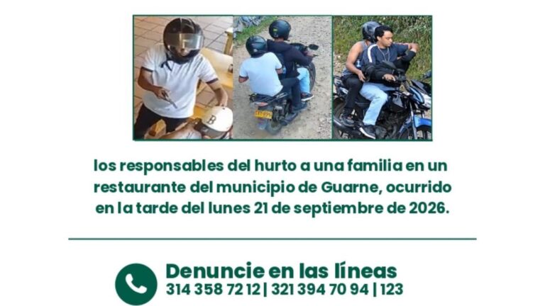 Robaron a una familia a punta de pistola en Guarne y quedaron grabados: ofrecen $50 millones