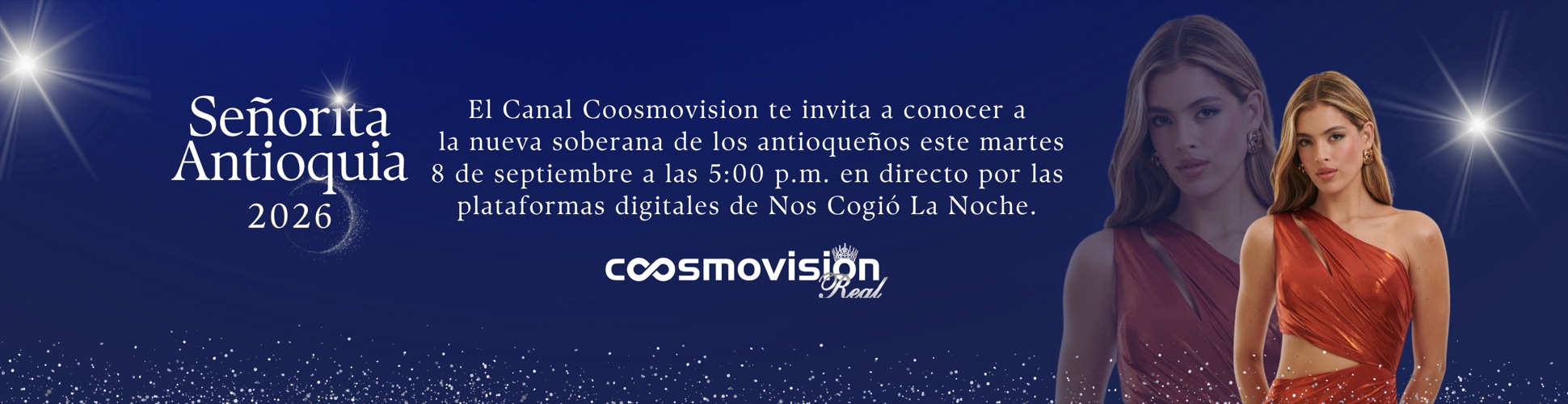 Señorita Antioquia 2026: conoce a la nueva soberana este martes 8 de septiembre a las 5:00 p. m. en directo por las plataformas de Nos Cogió La Noche