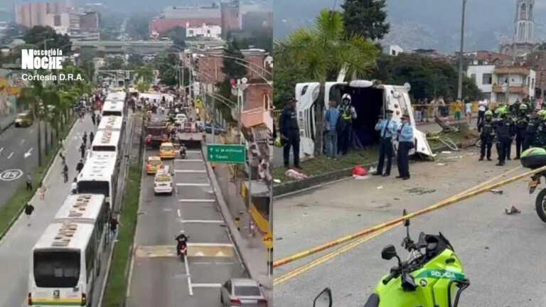 Un muerto y 18 heridos dejó el volcamiento de un bus que transportaba adultos mayores en Medellín