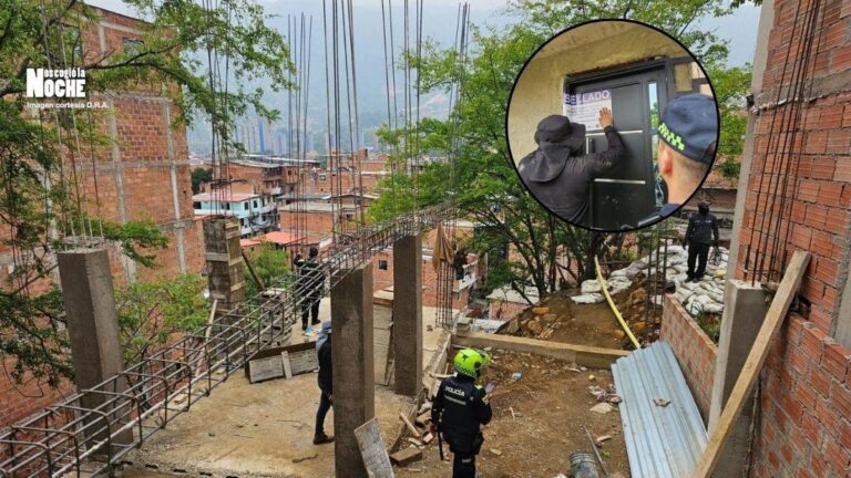 Un operativo en este barrio de Bello terminó con el sellamiento de 10 construcciones