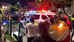 Accidente en Medellín terminó en disturbios luego de que un menor de edad le causara la muerte a una adulta mayor con una moto