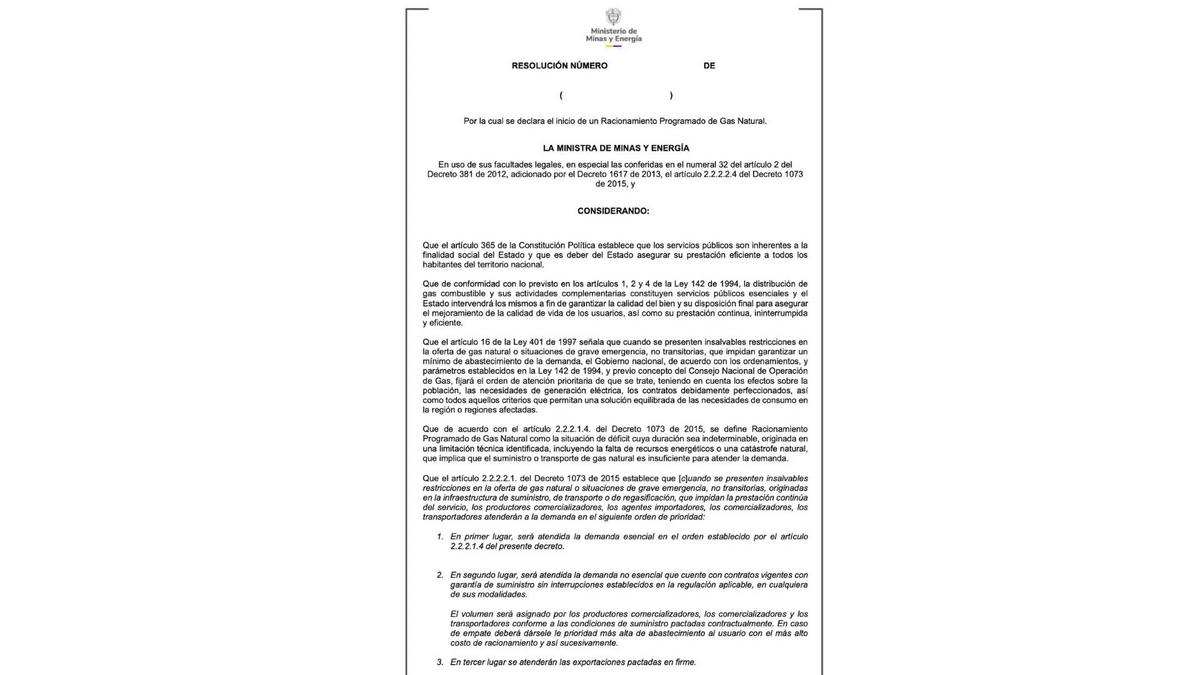 Colombia inicia racionamiento de gas: durará hasta ocho días por falla en Cartagena