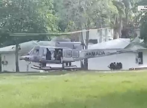 Momento del accidente del helicóptero